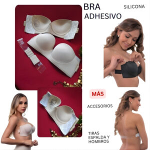 belamulier.com -Brasier Mágico Push Up Escote Strapless Tela Silicona
